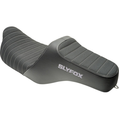 Slyfox #4710B-SlyFox - Highnoon Seat - Vinyl - Classic Stitch - Silver Logo - FLH/FLT '08-'24