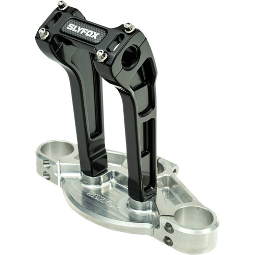 Slyfox #SF-1004-08-B - Handlebar Riser Kit - Pullback - 1-1/8" Clamping - 8" Rise - Black