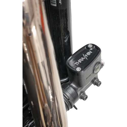 Thrashin Supply CO. #TSC-3177-4 - Brake Reservoir Cap - Rear - Black - Twice Cut - '18+ Softail