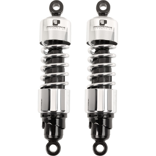 Progressive Suspension #412-4079C - 412 Series Shock - 12" - Standard - Chrome - FLH/T