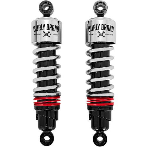 Burly Brand #B28-1204 - Slammer Plus Shocks - 10.5" - Chrome - FLH