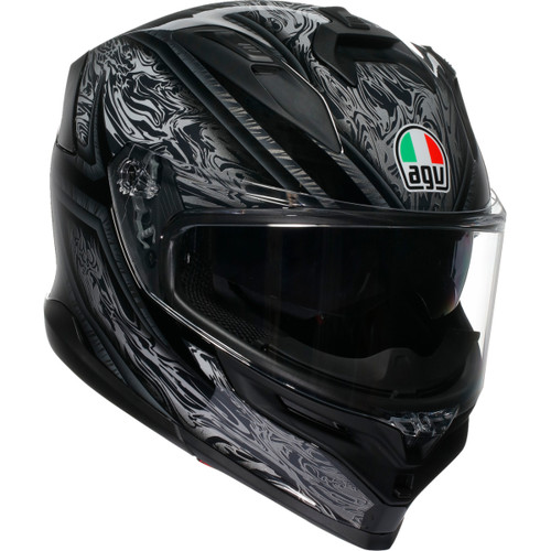 AGV #2118399004-010-M - K7 Helmet - Damascus - Black/Silver - Medium