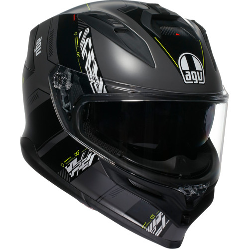 AGV #2118399004-007-L - K7 Helmet - Kyber - Matte Gray/Yellow Fluo - Large