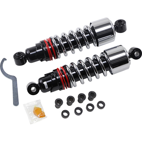 Burly Brand #B28-1207 - Slammer Plus Shocks - 10.5" - Chrome - FXD