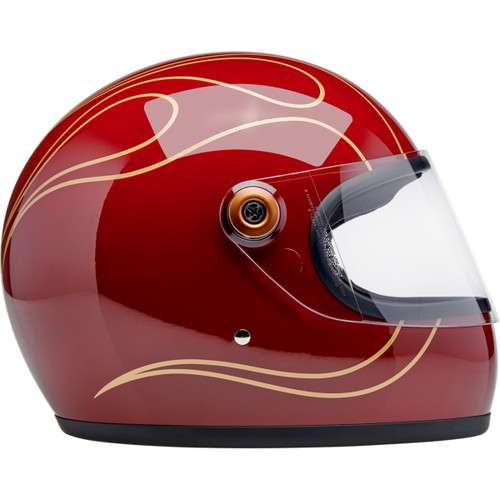 Biltwell #1003-594-503 - Gringo S Helmet - Flames - Gloss Garnet Red - Medium