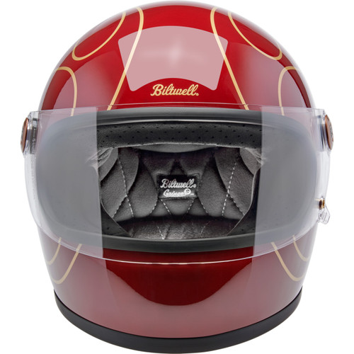 Biltwell #1003-594-504 - Gringo S Helmet - Flames - Gloss Garnet Red - Large