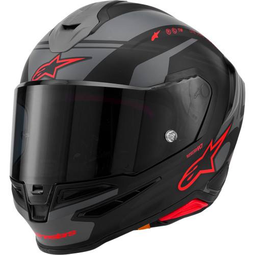 Alpinestars #8203426-1653-S - Supertech R7 Helmet - 22.06 - A-Core - Matte Black/Gray/Red - Small