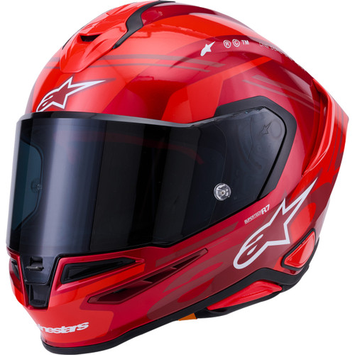 Alpinestars #8203426-3182-S - Supertech R7 Helmet - 22.06 - A-Core - Gloss Red/White - Small