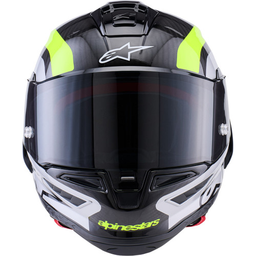 Alpinestars #8203926-1699-XL - Supertech R10 Helmet - 22.06 - Arius - Gloss Black/Silver/Yellow Fluo - XL