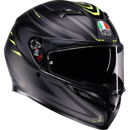 AGV #2118381004-026-XXL - K3 Helmet - Syth - Matte Black/Yellow Fluo - 2XL