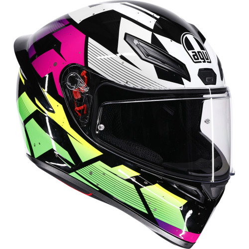AGV #2118394018-071-XL - K1 S Helmet - Punkpulse - Black/Purple/Lime - XL