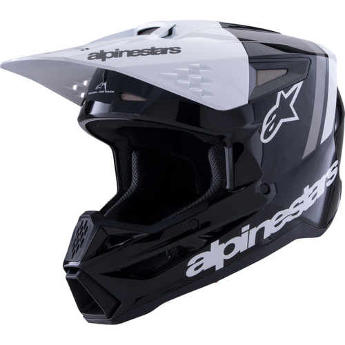 Alpinestars #8300826-1546-XL - SM3 Helmet - Radium - Gloss Black/White/Gray - XL