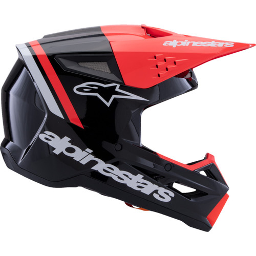Alpinestars #8300826-1553-XS - SM3 Helmet - Radium - Gloss Black/Red Fluo/White - XS