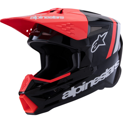Alpinestars #8300826-1553-M - SM3 Helmet - Radium - Gloss Black/Red Fluo/White - Medium