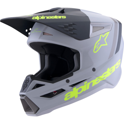 Alpinestars #8300826-9510-XXL - SM3 Helmet - Radium - Matte Gray/Black/Yellow Fluo - 2XL