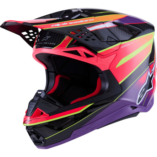 Alpinestars #8301223-3145-M - Supertech M10 Helmet - MIPS® - Era - Gloss Pink/Violet/Yellow Fluo - Medium