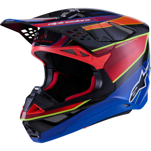 Alpinestars #8301223-7356-M - Supertech M10 Helmet - MIPS® - Era - Gloss Blue/Red/Yellow Fluo - Medium