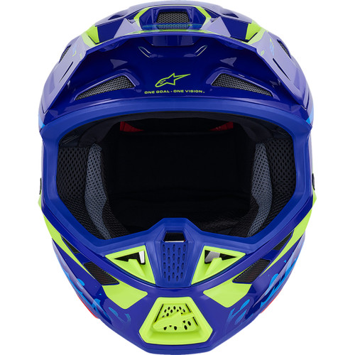 Alpinestars #8302426-7253-XS - SM7 Helmet - Deed - Gloss Blue/Yellow Fluo - XS