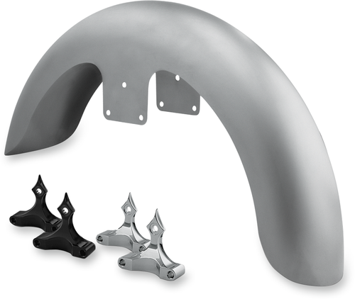 Front Fender Kit with Chrome Adapters - For 26" Wheel - 6" W Front Fender Kit with Chrome Adapters - For 26" Wheel - 6" W