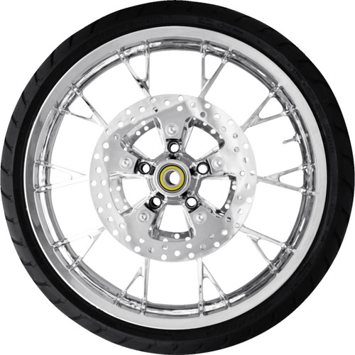 Coastal Moto #PKG-MAR213CH-24ABST - Marlin Front Wheel - Chrome (21") | Rotor (12.6) | Dunlop AE Tire (130/60B21)