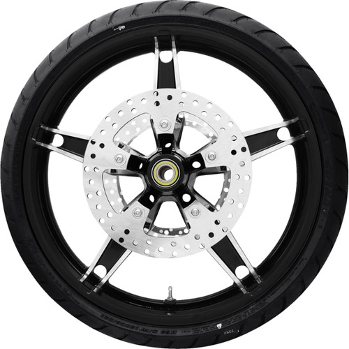 Coastal Moto #PKG-DAY213BC-24ABST - Daytona Front Wheel - Black Cut (21") | Rotor (12.6) | Dunlop AE Tire (130/60B21)