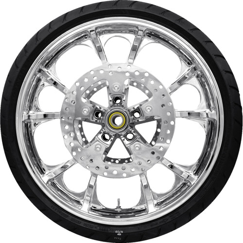 Coastal Moto #PKG2-LGO213CH-ABST - Largo Front Wheel - Chrome (21") | Rotors (11.8") | Dunlop AE2 Tire (130/60B21)