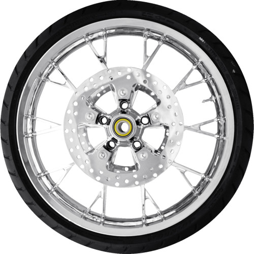 Coastal Moto #PKG2-MAR213CH-ABST - Marlin Front Wheel - Chrome (21") | Rotors (11.8") | Dunlop AE2 Tire (130/60B21)
