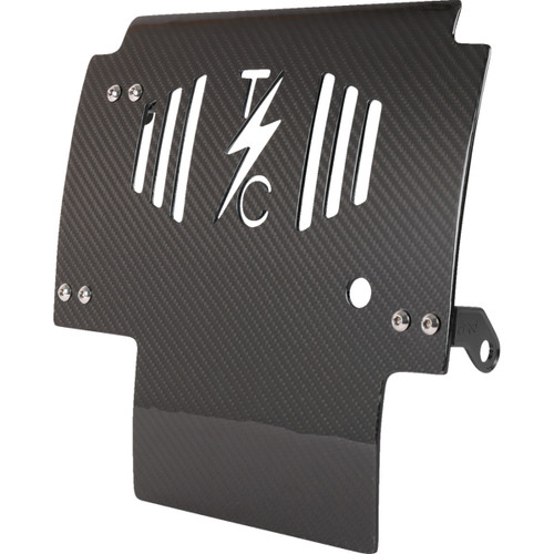 Thrashin Supply CO. #TSC-3034-1 - Skid Plate - Carbon Fiber/Gloss - With Black Brackets - FLHX/FLTRX