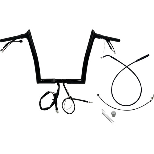 FAT Baggers INC. #949912-B - 1-1/4" EZ Install Pointed Top Handlebar - 12" - Black
