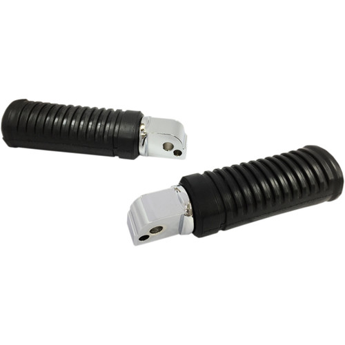 Drag Specialties - Rubber Foot Pegs - Passenger - Chrome - FL/FX/ELW