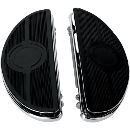 Drag Specialties - Half-Moon Floorboard - w/ Vibration Inserts - Chrome - FL