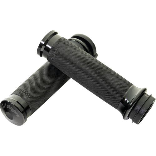 LA Choppers #LA-7493-00B - County Line Grips - TBW - Black