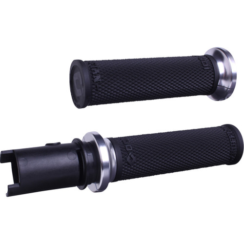 ODI #V30HTCB-S - Ruffian Lock-On Street Grips - CVO - Black/Silver