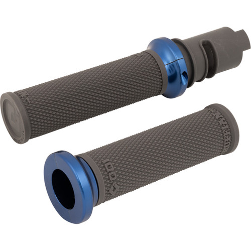 ODI #V30HTCH-U - Ruffian Lock-On Street Grips - CVO - Graphite/Blue