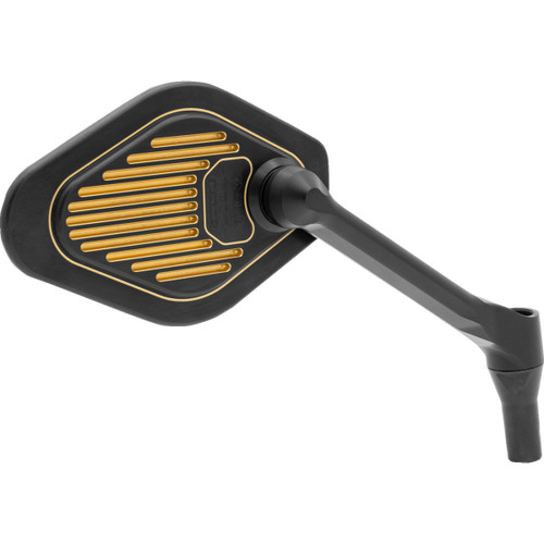 Drag Specialties - Mirror - Adjustable - Diamond - Black/Gold - Short Stem - Right