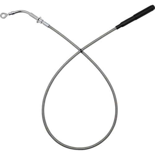 FAT Baggers INC. #118004-C - EZ Install Upper Clutch Cable - FLH/FLT - +4" - Braided Stainless Steel/Chrome
