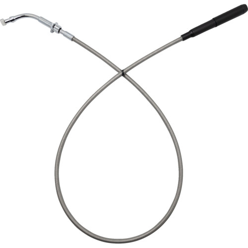 FAT Baggers INC. #108008-C - EZ Install Upper Clutch Cable - FLHX/FLTR - +8" - Braided Stainless Steel/Chrome