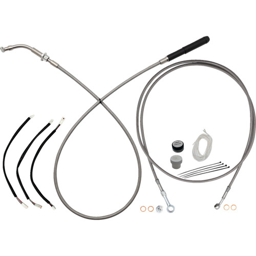 FAT Baggers INC. #249012 - EZ Install Kit - 12" Handlebars - Upper Clutch - Full Length - Braided Stainless Steel