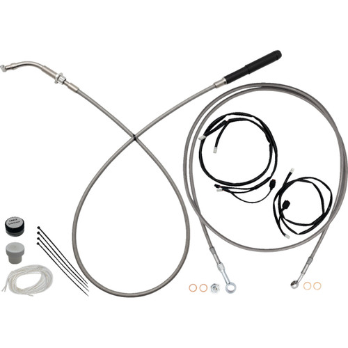 FAT Baggers INC. #249014 - EZ Install Kit - 13"/14" Handlebars - Upper Clutch - Full Length - Braided Stainless Steel