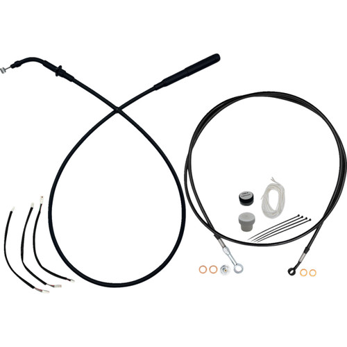 FAT Baggers INC. #249012-B - EZ Install Kit - 12" Handlebars - Upper Clutch - Full Length - Black