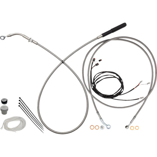 FAT Baggers INC. #219014 - EZ Install Kit - 13"/14" Handlebars - Upper Clutch - Full Length - Braided Stainless Steel