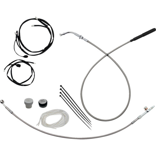 FAT Baggers INC. #149014-C - EZ Install Kit - 13"/14" Handlebars - Upper Clutch - Braided Stainless Steel/Chrome