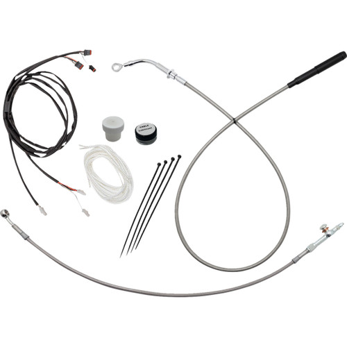 FAT Baggers INC. #119014-C - EZ Install Kit - 13"/14" Handlebars - Upper Clutch - Braided Stainless Steel/Chrome