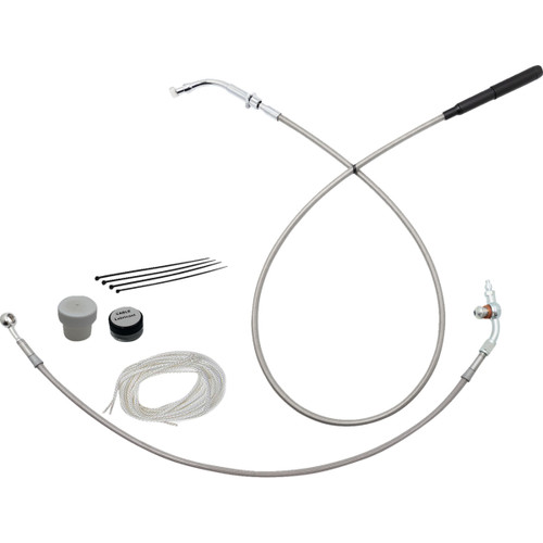 FAT Baggers INC. #149914-C - EZ Install Kit - 14" Handlebars - Upper Clutch - Braided Stainless Steel/Chrome