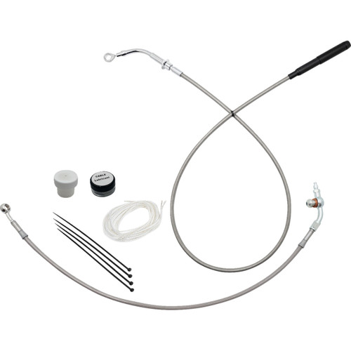 FAT Baggers INC. #119914-C - EZ Install Kit - 14" Handlebars - Upper Clutch - Braided Stainless Steel/Chrome