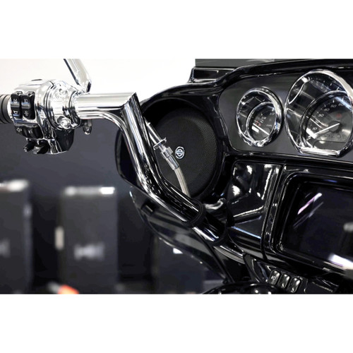 FAT Baggers INC. #149016-C - EZ Install Kit - 16" Handlebars - Upper Clutch - Braided Stainless Steel/Chrome