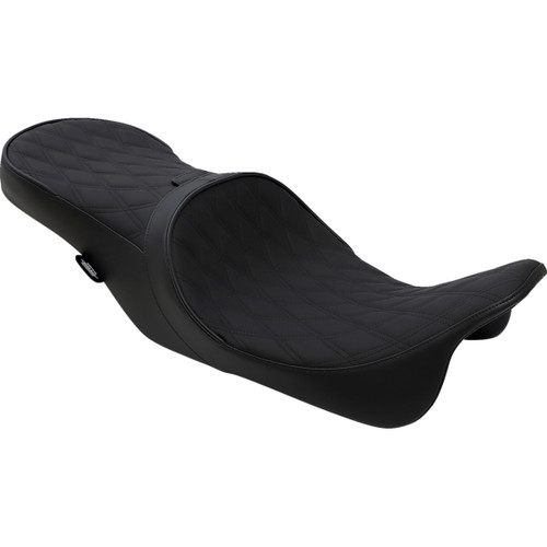 Drag Specialties Seats - Low Touring Seat - Solar Reflective - Double Diamond - with Backrest Receiver - FL '08-'23