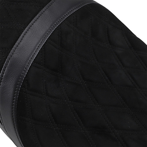 Drag Specialties Seats - Low Touring Seat - Vinyl/Faux Suede - Diamond - Ness Winged Tanks - FL '08-'23