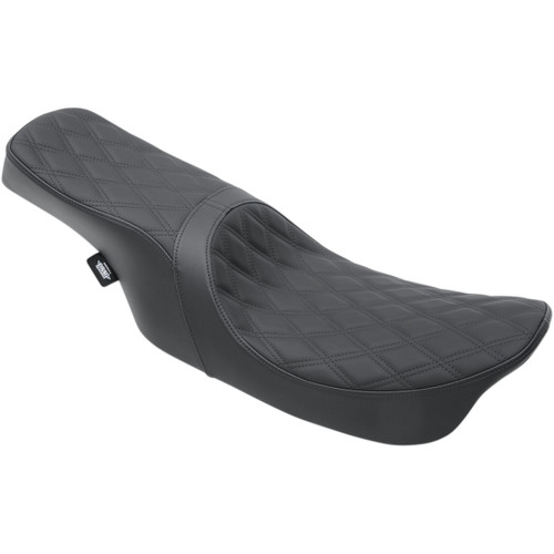 Drag Specialties Seats - Predator 2-Up Seat - Double Diamond - Black Stitching - FL '99-'07