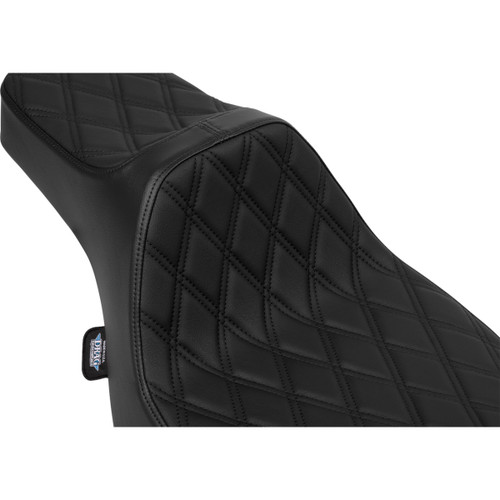 Drag Specialties Seats - Extended Reach Predator III Seat - Vinyl - Black Double Diamond Stitch - FLH/FLT '23-'25